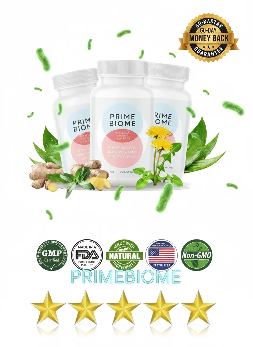 PrimeBiome Probiotic Gummy Supplement Bottle